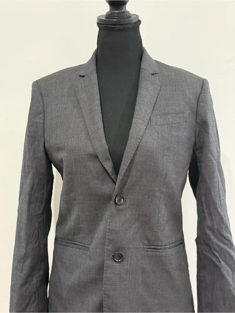 Crew cuts 14 Loudlow Tollegno 1900 Wool Charcoal Grey Two-Button Blazer 535